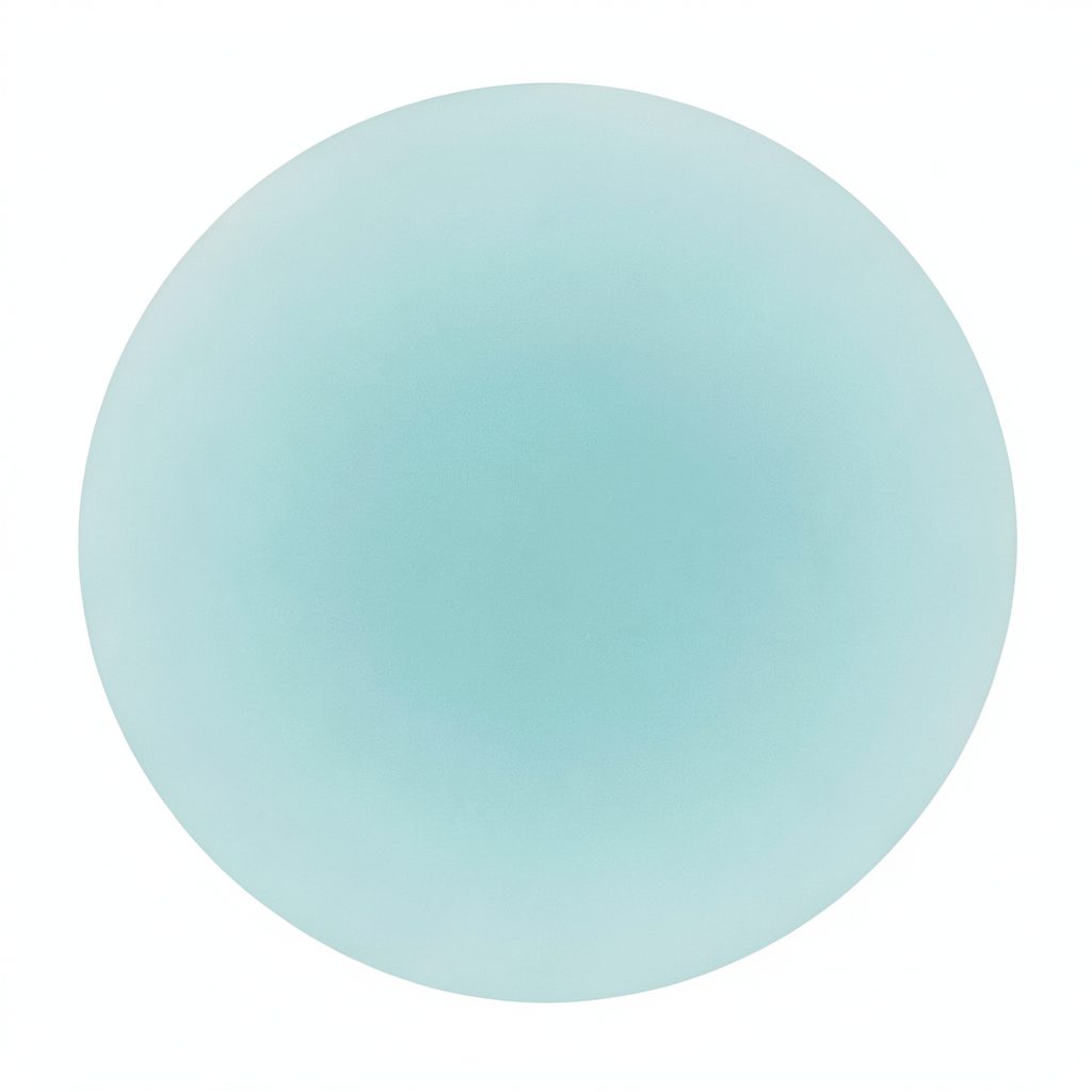 Soft dusty-teal abstract circle with gentle gradient, calm and airy